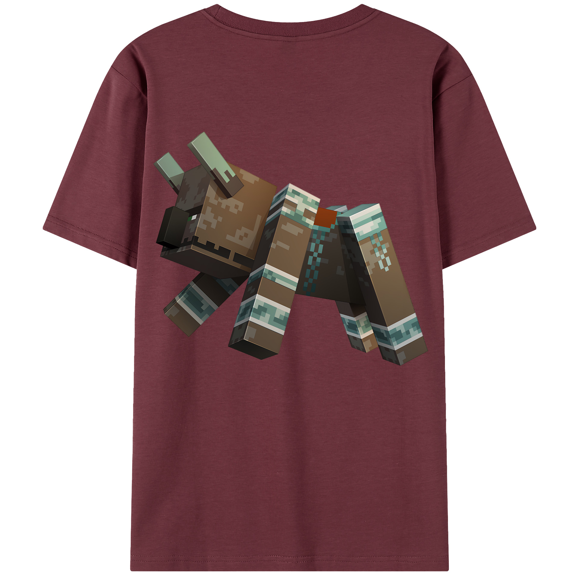 （画像用） マインクラフト ブロックの世界 Minecraft MC Block world 綿100％半袖Tシャツ（背面プリント）